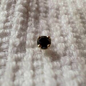 BVLA 14k gold 2mm black diamond stud fine jewelry earring